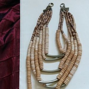 Cream Bohemian layered necklace